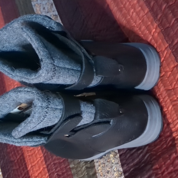 WOOLRICH* genuine leather size 8 velcro closure rubber sole wool lined boots - Picture 5 of 17